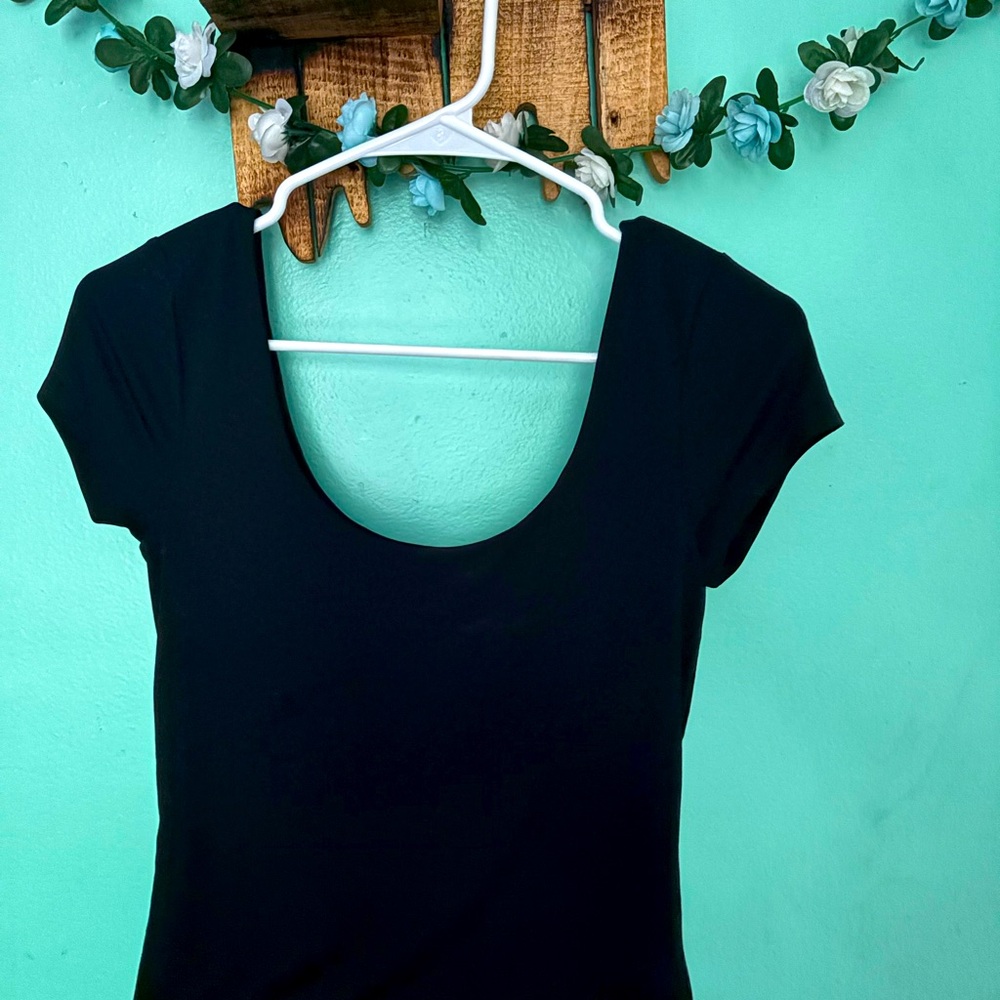 Old Navy Black Fitted Bodysuit Top